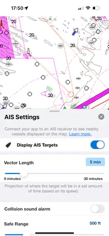 Navionics with Sway Breeze data